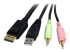 StarTech 6ft 4-in-1 USB DisplayPort® KVM Switch Cable w/ Audio & Microphone (DP4N1USB6) - Nærbillede
