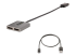 Startech 2-Port DisplayPort MST Hub, Dual 4K 60Hz, DP to 2x DisplayPort Monitor Adapter, DP 1.4 Multi-Monitor Video Adapter w/ 1ft Built-in Cable, USB Powered, Windows Only - Venstre vinkel