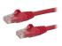 Startech 100ft CAT6 Ethernet Cable, 10 Gigabit Snagless RJ45 650MHz 100W PoE Patch Cord, CAT 6 10GbE UTP Network Cable w/Strain Relief, Red, Wiring is UL Certified/TIA - Højre vinkel
