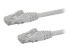 Startech 100ft CAT6 Ethernet Cable, 10 Gigabit Snagless RJ45 650MHz 100W PoE Patch Cord, CAT 6 10GbE UTP Network Cable w/Strain Relief, White, Wiring is UL Certified/TIA - Højre vinkel