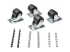 Startech Heavy Duty Casters for Server Racks/Cabinets, Set of 4 Universal M6 2-inch Swivel Caster Kit, 45x75mm Pattern, Replacement Caster Wheels for 4 Post Racks, Steel/Plastic - Flere vinkler