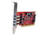 Startech 4 Port PCI SuperSpeed USB 3.0 Adapter Card with SATA/SP4 Power - Venstre vinkel