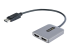 Startech DP to Dual HDMI MST HUB, Dual HDMI 4K 60Hz, DisplayPort Multi Monitor Adapter with 1ft (30cm) Cable, DP 1.4 Multi Stream Transport Hub, DSC | HBR3, DP to 2x HDMI Ports - Venstre vinkel
