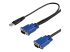 StarTech 15 ft 2-in-1 Ultra Thin USB KVM Cable - Højre vinkel